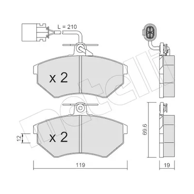 Produktbild von METELLI Bremsbeläge Satz Vorne Bremsklötze für VW GOLF III (1H1) 22-0050-1