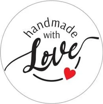 Image de Autocollants ronds blancs Handmade with Love - modèle 5