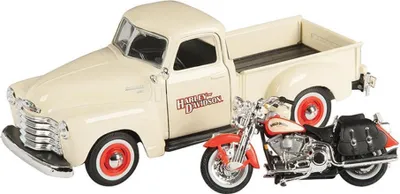 Obrázok produktu pre Maisto - Harley-Davidson Custom 1950 Chevrolet 3100 Pickup + 2001 FLSTS Heritage Springer 1:24