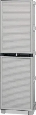 Produktbild von Dberuatt Outdoor-Garderobe, 1-türiger Outdoor-Schrank, Wäscheschrank, 100 %  Italy, 50 x 39 x 172 cm, Hellgrau und Schwarz