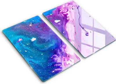 Produktbild von Glasschneideplatte - Herdabdeckplatte - 2x30x52 cm -Schneidebrett - Spritzschutz -Abstraktionsintinte