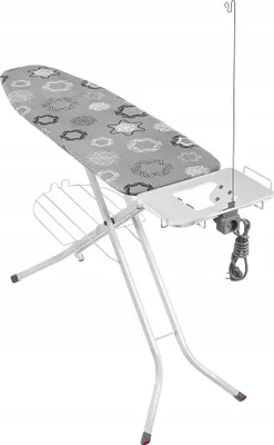 Obrázek produktu pro Žehlící prkno / žehlící stůl – skládací – velká žehlící plocha 120 x 38 cm – odkládací plocha na žehličku