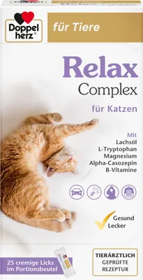Immagine prodotto di Doppio Cuore per Animali Complesso Relax Port.Btl.f.Cat. 25X10 g