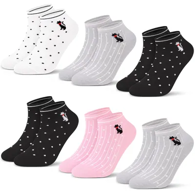 Productafbeelding van L&K-II dames, korte sportkousen, sneakersokken, slip-on sokken, 12 paar, zomer sokken