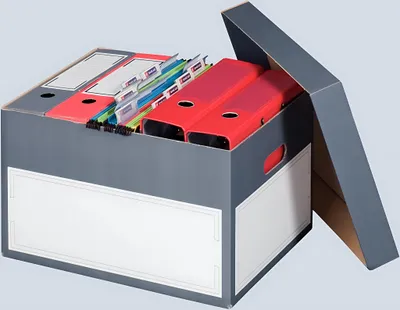Produktbild von Smartbox Pro Archivbox mit seperatem Deckel, Innenmaß: 414 x 331 x 266 mm, Außenmaß: 440 x 348 x 280 mm, grau