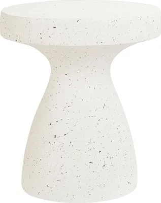 Obrázek produktu pro BELIANI Odkládací stolek bílý terrazzo efekt MgO sklolaminát odolný proti UV záření boho moderní styl interiér exteriér obývací pokoj