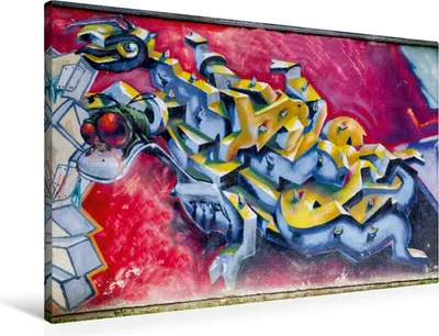 Produktbild von Calvendo Textil-Leinwand 90 cm x 60 cm quer Graffiti an der Turnhalle Gamigstraße, Meutzner Dirk; 7281129