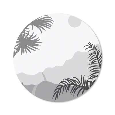 Produktbild von MuchoWow® Mauspad Mousepad Illustration - Tropisch - Schwarz - Weiß 30x30 cm - Mousepads - Maus Mat - Pad - Mausunterlage - Tischunterlage - Schreibtischmatten