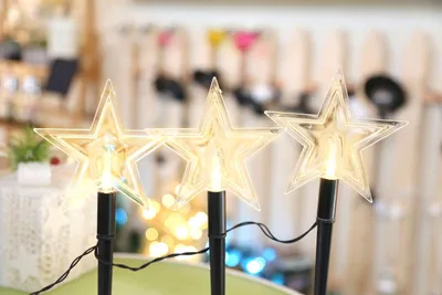 Image de Guirlande lumineuse de Noël pour jardin avec 5 LED blanc chaud Décoration de Noël , Version:Étoile