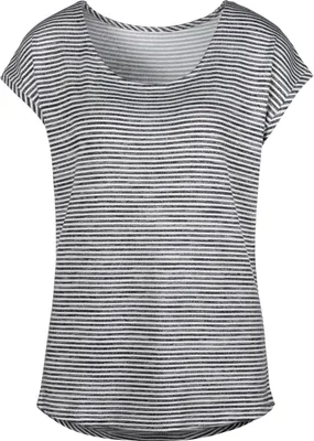 Produktbild von VIVANCE Kurzarmshirt mit Melange-Streifen navy Größe 32/34