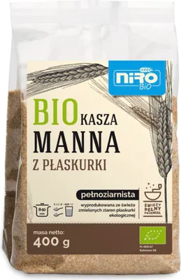 Zdjęcie produktu dla KASZA MANNA Z PŁASKURKI400 g - NIRO