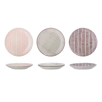 Produktbild von Bloomingville Maya Frühstücksteller Violett Steingut Ř 22 cm 3er Set