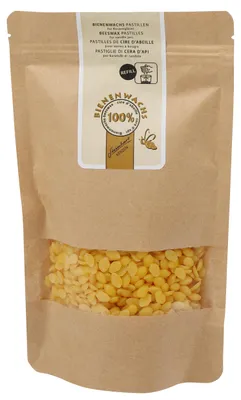 Produktbild von Nachfüllbeutel mit 100% Bienenwachs-Pastillen und Docht