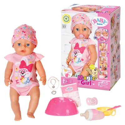 Produktbild von BABY born Magic Girl 43 cm, Babypuppe mit Schnuller + 10 lebensechten Funktionen