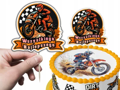 Obrázok produktu pre Zapich na tortu dekoracia narodeniny - Motorka MOTOCROSS