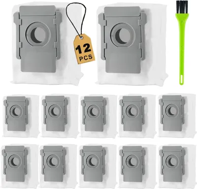 Produktbild von 12 Stück Staubsaugerbeutel für iRobot i & j & s &e Serie, Staubbeutel für Roomba i7, i7+, i8, i8+, i3, i3+, i4, i4+, i6, i6+, j7, j7+, s9, s9+ Clean Base Absaugstation, Ersatz Beutel