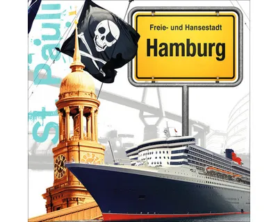 Produktbild von Glasbild Hamburg Wahrzeichen I 20x20 cm