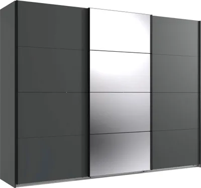 Produktbild von Schwebetürenschrank Norderstedt Kleiderschrank mit Spiegel Ausführung wählbar,graphit / Spiegel,270x64x210cm