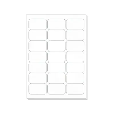 Produktbild von Weiße Etiketten 63,5x38,1 mm A4, 100 Blatt, permanent, für Laser & Tintenstrahl