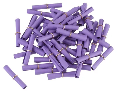 Image de Mini rouleaux de papier vintage pour messages et décoration - 48 pièces - Couleur violet foncé - Dimensions : 10 x 5 cm