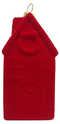 Imagen del producto de Adorno navideño de Clayre & Eef, forma de casa, color rojo, de plástico