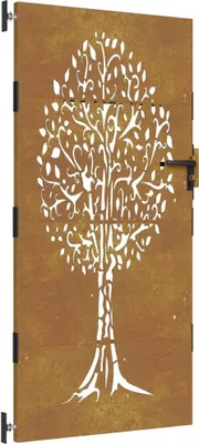 Produktbild von vidaXL Gartentor 85x175 cm Cortenstahl Baum-Design
