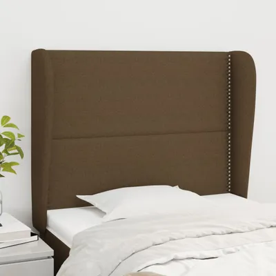 Produktbild von The Living Store Kopfteil mit Ohren Dunkelbraun 103x23x118/128 cm Stoff