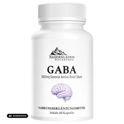 Produktbild von Bauernladen Nockberge | GABA | 1800 mg Tagesdosis | Kapselform, KI-generiertes Bild