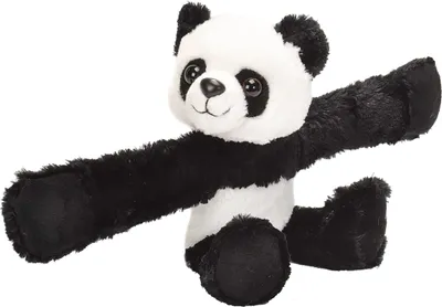 A plush panda toy with its arms outstretched.
