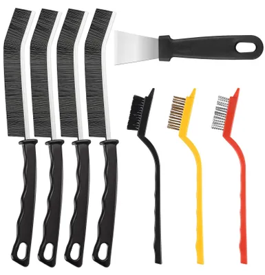 Fugenreinigungsbürsten-Set, 8-teilig, Hartborsten, für Bad & Küche