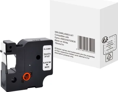 Immagine prodotto di Nastro per scrittura tipo Dymo S0720830 19mmx7m nero su bianco
