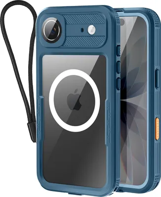 Produktbild von Shellbox, Wasserdichte Rundumhülle iPhone Air MagSafe Stoßfest Schlaufe, Blau