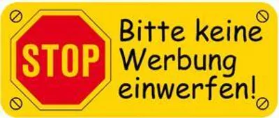 Produktbild von PVC-Aufkleber - BITTE KEINE WERBUNG - 302057/2 - Gr. ca. 48 x 20 mm