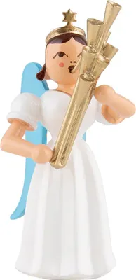 Produktbild von Faltenlangrockengel mit Schalmei, farbig (6,6cm) von Blank Kunsthandwerk