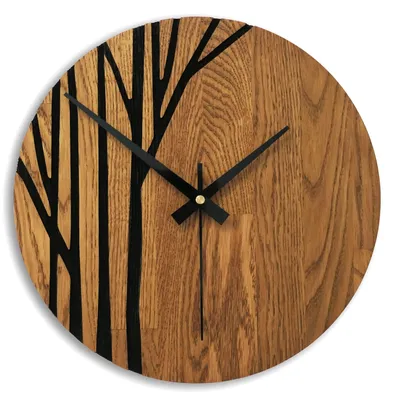 Imagen del producto de Reloj de pared moderno de madera de roble