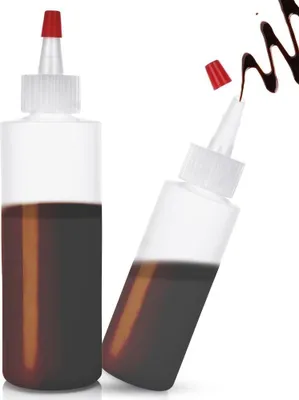 Image de Deux flacons pour décoration de gâteaux, dosage de sauce avec couvercle