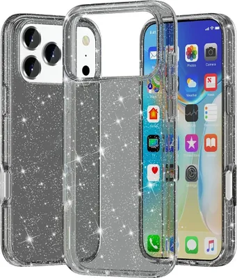 Produktbild von iPhone 17 Pro Max Hülle - Coverup Glitzer TPU Back Cover - Schwarz