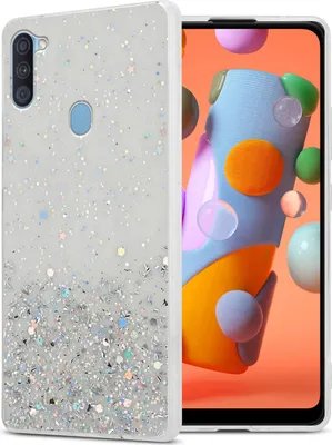 Produktbild von Cadorabo Hülle für Samsung Galaxy A11 / M11 Schutz Hülle in Transparent Handyhülle TPU Etui Glitter Cover Case Glitzer