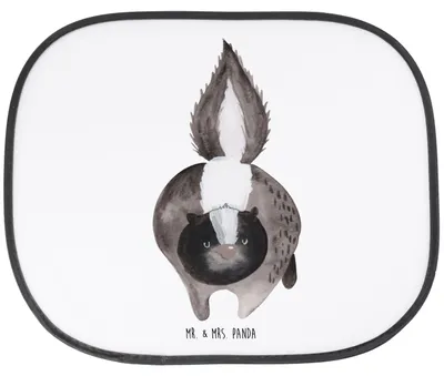 Produktbild von Mr. & Mrs. Panda Sonnenschutz Auto Stinktier Angriff - Weiß - Geschenk, Wildtier, Raubtier, Sonnenblende, Drohung, Skunk, wütend, für, Scheibenschutz