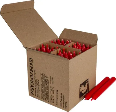 Produktbild von 64 Stabkerzen Weihnachtsrot 110 x 13 mm Kerzenfarm Kerzen Candle