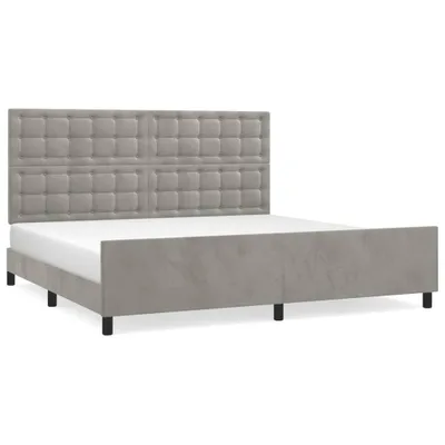 Image de vidaXL Cadre de lit sans matelas gris clair 200x200 cm velours
