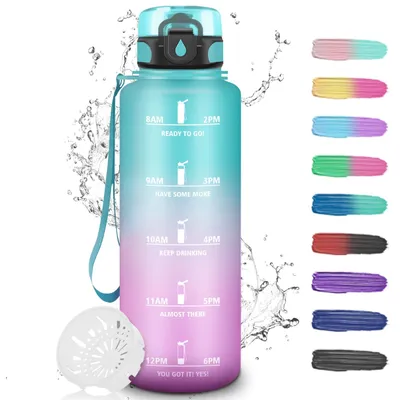 Produktbild von Motivierende Trinkflasche mit 1,5 Litern Fassungsvermögen für Sport und Outdoor-Aktivitäten
