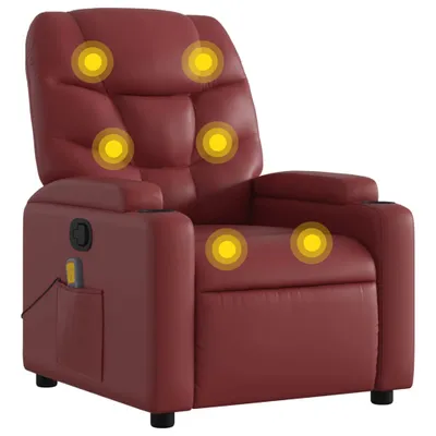 Obrázok produktu pre masážne kreslo vidaXL Víno Červená Imitácia kože