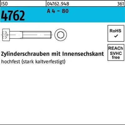 Produktbild von Reyher  Zylinderschr. m.I.-6kt ISO 4762 A 4-80 M 8x45 A 4-80 (100 Stück)