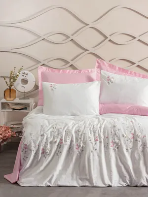 Produktbild von L'Essentiel Linge de Maison, Jolie - Pink, Satin-Doppelbettbezug-Set, 100 % Baumwollsatin, Rosa, 200 x 220 cm