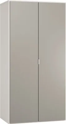 Produktbild von 93 cm breiter Kleiderschrank mit 2 Türen | Farbe: Grau / Weiß