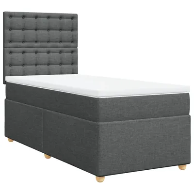 Produktbild von Boxspringbett mit Matratze Dunkelgrau 80x200 cm Stoff