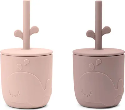 Produktbild von Done by Deer Peekaboo Strohhalmbecher 2er-Pack Wally Powder