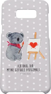 Produktbild von Mr. & Mrs. Panda Samsung Galaxy S8 plus Handyhülle  Koala Künstler - Grau Pastell - Geschenk, Liebe, Handy, Zeichnen, Hülle, Gefühle, Liebesgeschenk, Case, Cover
