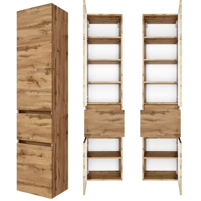 Produktbild von Badezimmer Seitenschrank LAURIA-03 in Wotaneiche Nb., BxHxT: ca. 40x180x35 cm